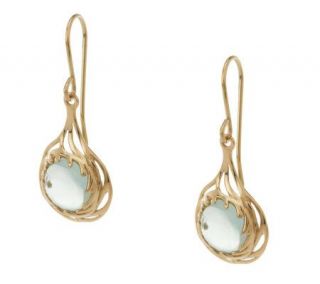 Adi Paz Round Fluorite Gemstone Dangle Earrings, 14K Gold —