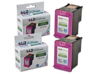 LD © Remanufactured Replacement Ink Cartridges for Hewlett Packard CH564WN HP 61XL/ 61 High Yield Tri Color (2 Pack)