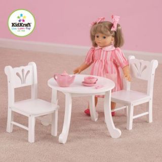 KidKraft Lil' Doll Table and Chairs Set, White
