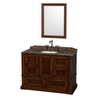 Wyndham Collection Rochester Cherry Undermount Single Sink Bathroom Vanity with Granite Top (Common 50 in x 23 in; Actual 49.5 in x 23.5 in)
