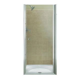 KOHLER Fluence 32 3/4 in. x 65 1/2 in. Semi Framed Pivot Shower Door in Bright Silver with Clear Glass K 702404 L SH