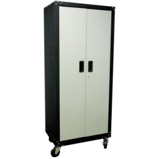 Homak Garage Series 27 in. 2 Door Tall Mobile Cabinet with 4 Shelves in Black and Gray GS00765021