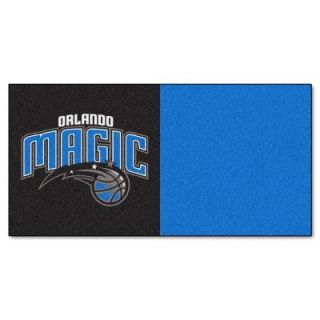 FANMATS NBA   Orlando Magic Black and Blue Pattern 18 in. x 18 in. Carpet Tile (20 Tiles/Case) 9368