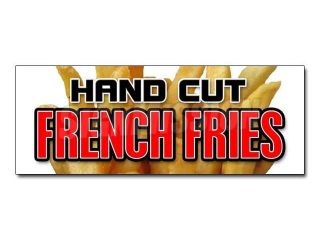12" HAND CUT FRENCH FRIES DECAL sticker chips idaho crispy onion rings frys hot fresh