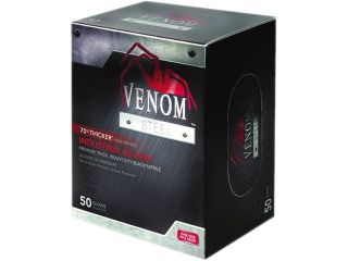 Medline VEN6045 Venom Steel Industrial Nitrile Gloves, X Large, Black, Powder Free, 50/Box