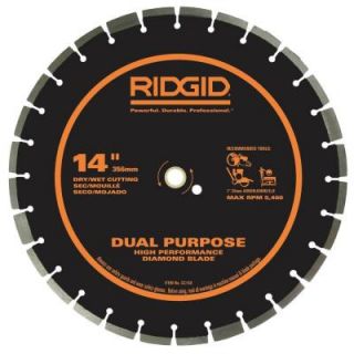 RIDGID 14 in. Dual Purpose Walk Behind Saw Diamond Blade HD CC14X