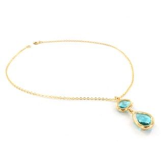 West Coast Jewelry ELYA Designs Goldtone Light Blue Faux 2 stone