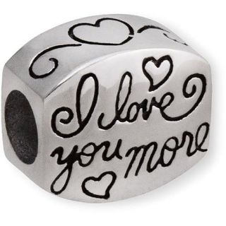 Connections from Hallmark Stainless Steel "I Love You More" Charm