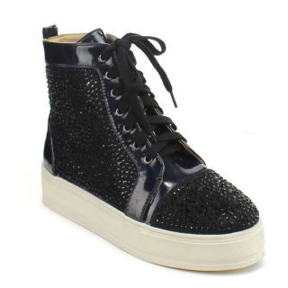 Chase and Chloe Hudson 2 Womens Rhinestone Studded Lace up High Top