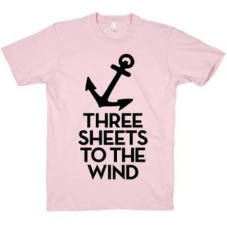 Light Pink Three Sheets To The Wind Crewneck Graphic T Shirt (Size Medium) NEW