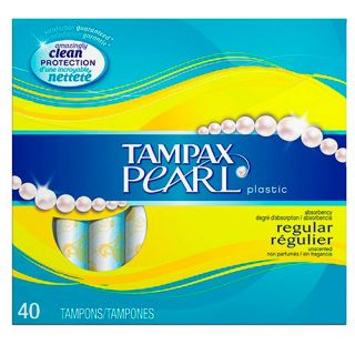 Tampax Pearl Plastic Tampons Regular, Unscented, 40ct