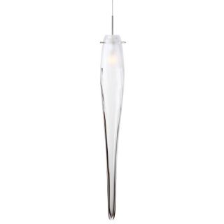 Stone 20 in Polished Nickel Single Clear Glass Pendant