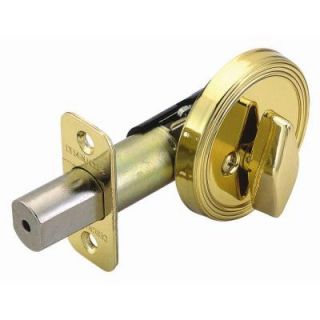 Design House 2 3/8 in. Backset Single Sided Polished Brass Deadbolt with Turn Button Interior 750828