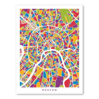 Moscow City Street Map Wall Mural by Americanflat