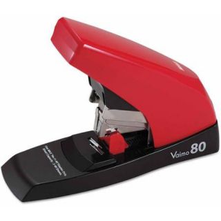 Max Vaimo 80 Heavy Duty Flat Clinch Stapler, 80 Sheet Capacity, Red/Brown