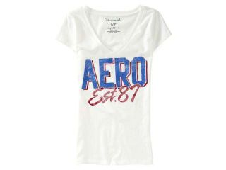 Aeropostale Womens Block Letter Graphic T Shirt 102 L