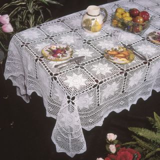 Violet Linen Stars Crochet Design Tablecloth