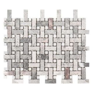 Jeffrey Court Charleston Hills 9 1/8 in. x 13 7/8 in. x 8 mm Marble Mosaic Tile 99351