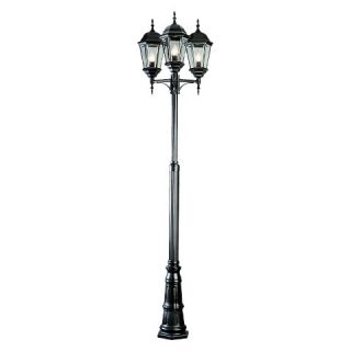 Central Park 3 Lantern Lamp Post In Black