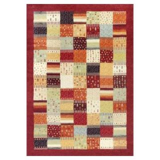 Kas Rugs Quilted Relief Red/Ivory 6 ft. 7 in. x 9 ft. 6 in. Area Rug REF741967X96