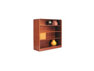 Radius Corner Wood Bookcase, Four Shelf, 35 5/8W X 11 3/4D X 48H, Medi