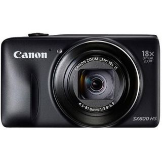Canon PowerShot SX600 HS 16 Megapixel Compact Camera   Black   3" LCD   169   18x Optical Zoom   4x   Optical (IS)   4608 x 3456 Image   1920 x 1080 Video   HDMI   PictBridge   HD Movie Mode  