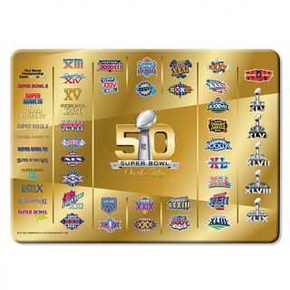 "50 Years of the Super Bowl" Commemorative Super Bowl Logo 11 1/4" x 8" Glass C   7966896