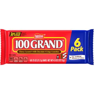 100 Grand Candy Bars, 0.75 oz, 6 count