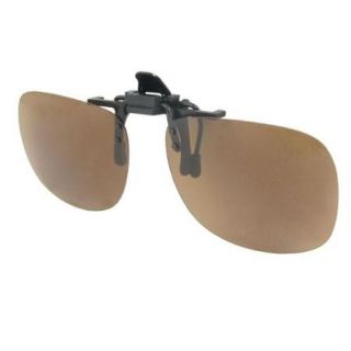 Unisex Dark Brown Teardrop Flip Up Driving Clip On Polarized Sunglasses