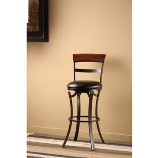Hillsdale Kennedy Swivel Counter Height Stool, Black Gold/Cherry