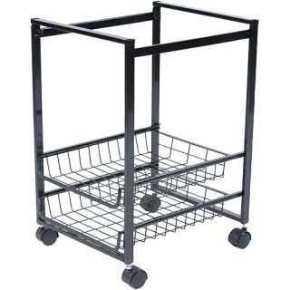 Advantus Mobile File Cart with Sliding Baskets, 15"W x 12 7/8"D x 20 7/8"H, Black
