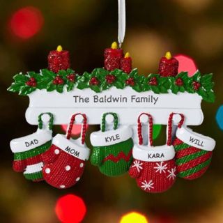 Personalized Mitten Family Ornament