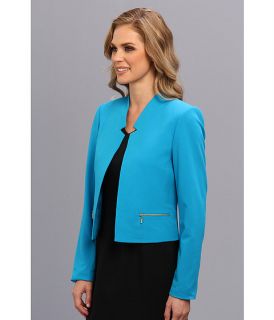 calvin klein open front jacket w zipper detail cerulean