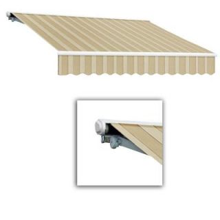 AWNTECH 14 ft. Galveston Semi Cassette Manual Retractable Awning (120 in. Projection) in Linen/Almond/White SCM14 890 LAW