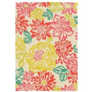 Linon Home Decor Trio Collection Pink and Multi 5 ft. x 7 ft. Indoor Area Rug RUG TARL3157