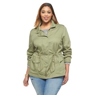 Womens Plus Size Twill Jacket Apple Green Ava & Viv