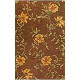 BASHIAN Verona Collection Floral Burst Chocolate 3 ft. 6 in. x 5 ft. 6 in. Area Rug R130 CHOC 4X6 LC110