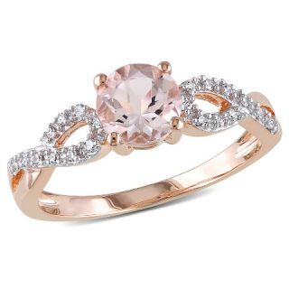 CT. T.W. Morganite and 1/10 CT. T.W. Diamond Ring in 10K Pink Gold