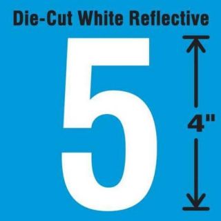 STRANCO INC DWR 4 5 5 Die Cut Reflective Number Label