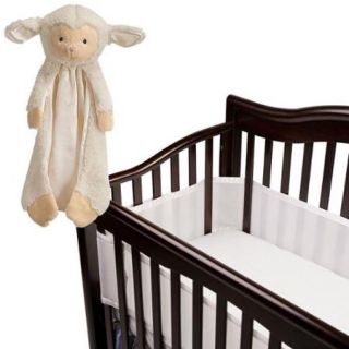 Breathable Baby Crib Bumper with Huggybuddy Blankie, White