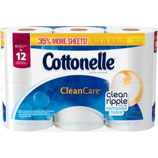 Cottonelle Clean Care, Bathroom Tissue Double Rolls, 208 Sheets, 6 Rolls