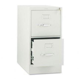 Hon 310 Series Vertical File With Lock   15" X 26.5" X 29"   Metal   2 X File Drawer[s]   Letter   Security Lock, Rust Resistant, Ball bearing Suspension, Label Holder   Light Gray (312PQ)