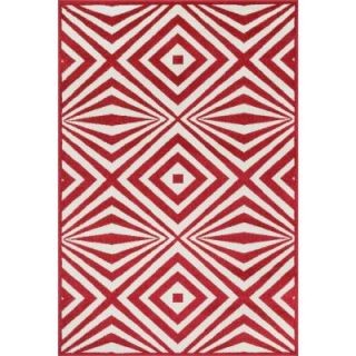 Loloi Rugs Catalina Lifestyle Collection Red/Ivory 3 ft. 11 in. x 5 ft. 10 in. Area Rug HCATHCF04REIV3B5A