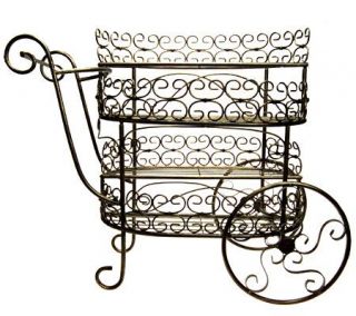 Wrought Iron 4 Tiered Plant Cart   H55941 —
