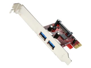 Koutech IO PEU230 Dual Channel SuperSpeed USB 3.0 PCI Express Card with 15 pin SATA Power Connector