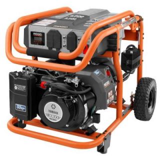 RIDGID 6,800 Watt Idle Down Gasoline Powered Electric Start Portable Generator with Yamaha MZ360 RD906814P