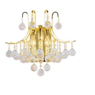 Worldwide Lighting Empire Collection 3 Light Gold and Crystal Sconce W23016G16