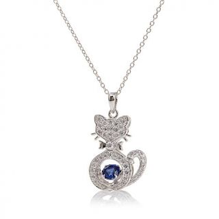 Victoria Wieck 1.04ct Absolute™ and Created Blue Sapphire "Cat" Pendant w   7891798