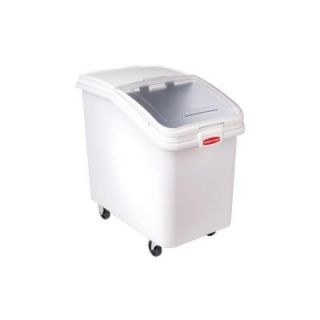 Rubbermaid Commercial Products 30.9 Gal. White ProSave Mobile Ingredient Bin with 32 oz. Scoop FG360388WHT