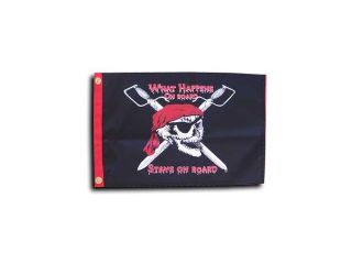 What Happens On Board Stays On Board   12"X18" Nylon Flag